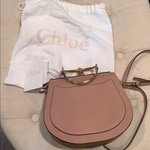 Chloe tan small cross over bag